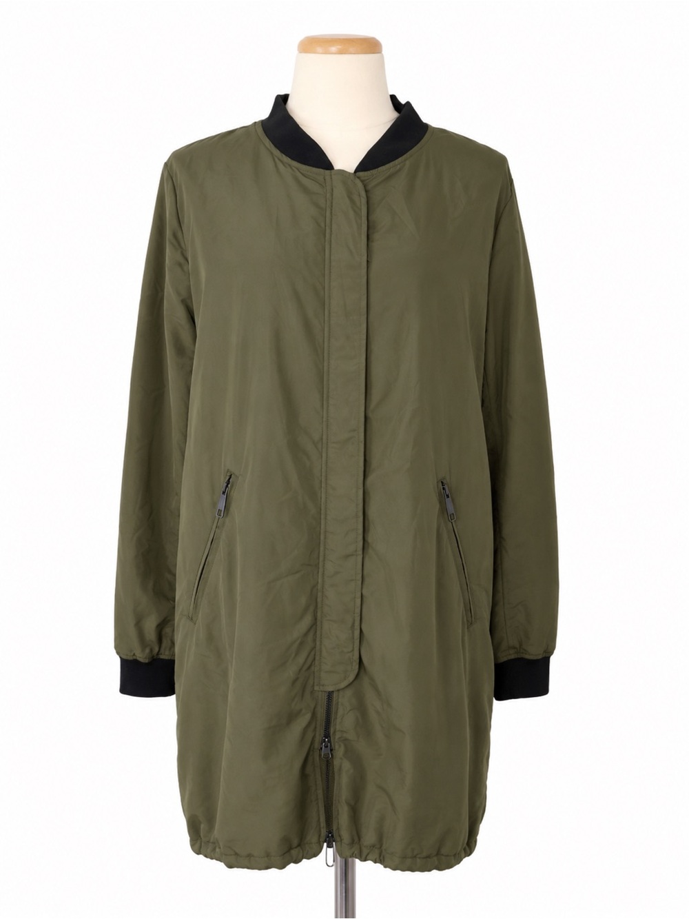 Anthro Sanctuary Olive Green Utility Jacket With Black Trim